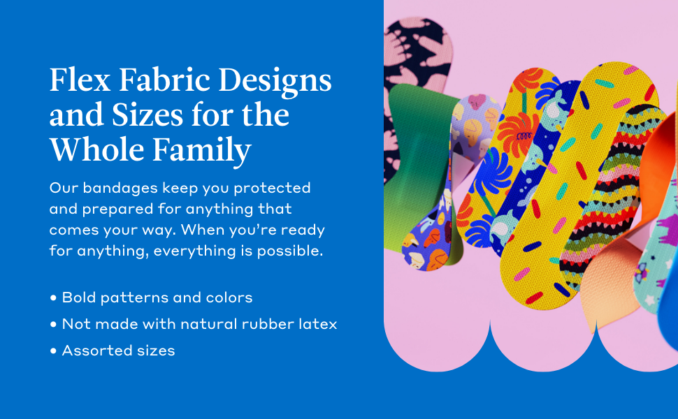 flex fabric bandages, latex-free, welly first aid, welly, bravery badges, flexible