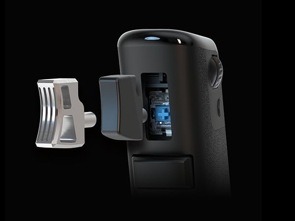 Replaceable side module design of the RAGNOK FireGrip gaming mouse.