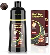 Dark Brown Hair Dye Shampoo for Woman & Man, Hair Color Shampoo 3 in 1, Semi-Permanent Gray Hair ...