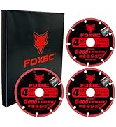 FOXBC 4-1/2 Inch Diamond Cutting Wheel Metal Cut Off for Angle Grinder, 5000+ Cuts on Rebar, Stai...