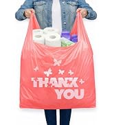 YoYoRain Oversized Thank You Plastic Bags with Handles – 50 Pack, 20x10x36, 20 Microns Thick, Hea...