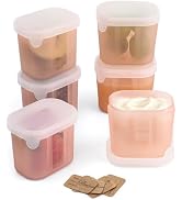 haakaa Mini Meal Silicone Baby Food Storage Containers with Airtight Lids, Reusable Baby Food Jar...