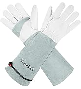 SLARMOR Long-Gardening-Gloves Women/Men-Thorn proof Rose Pruning Heavy Duty Gauntlet-M
