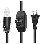 Black Extension Cord with Switch, 18AWG 125V 2A 200W, 6ft Himalayan Salt Lamp Cord with Dimmer Sw...