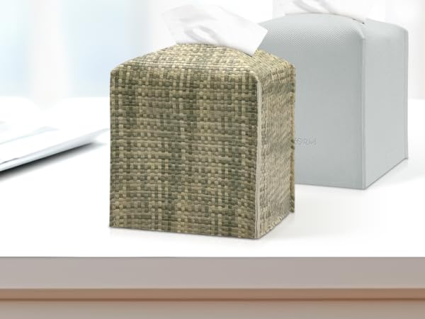 white tissue box cover