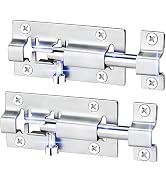 FATLODA 2 Pack Barrel Bolt Latch, 3 Inches Slide Latch Lock, Thickened Stainless Steel Sliding Lo...