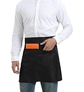 Xeoxarel Unisex Bistro Half Aprons with 4 Pockets, Waiter Waist Server Apron for Women and Man 27...