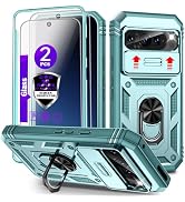 for Pixel 9/9 Pro Case with Camera Cover Slider, 2*Tempered Glass Screen Protectors,Build in 360°...