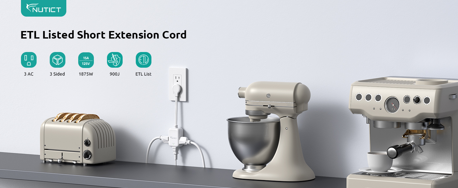 NUTICT Flat Extension Cord