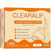 Laundry Detergent Sheets Up to 160 Loads, Orange - Great For Travel, Apartments, Dorms,CLEARALIF ...