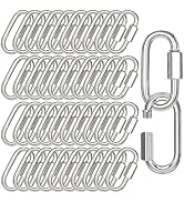 50PCS 2.36 Inches Sliver Quick Links, M6 Screw Chain Links Heavy Duty Chain Links, 1/4" Galvanize...