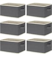 LHZK Small Storage Baskets for Shelves 6 Pack, Collapsible Fabric Storage Bins for Shelves, Close...