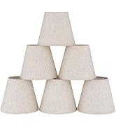 Ruiever 6pack Small Lampshades Clip On Bulb Fabric Lamp shade Bottom 5.9''x Top 3.54''xH 5.12'' f...
