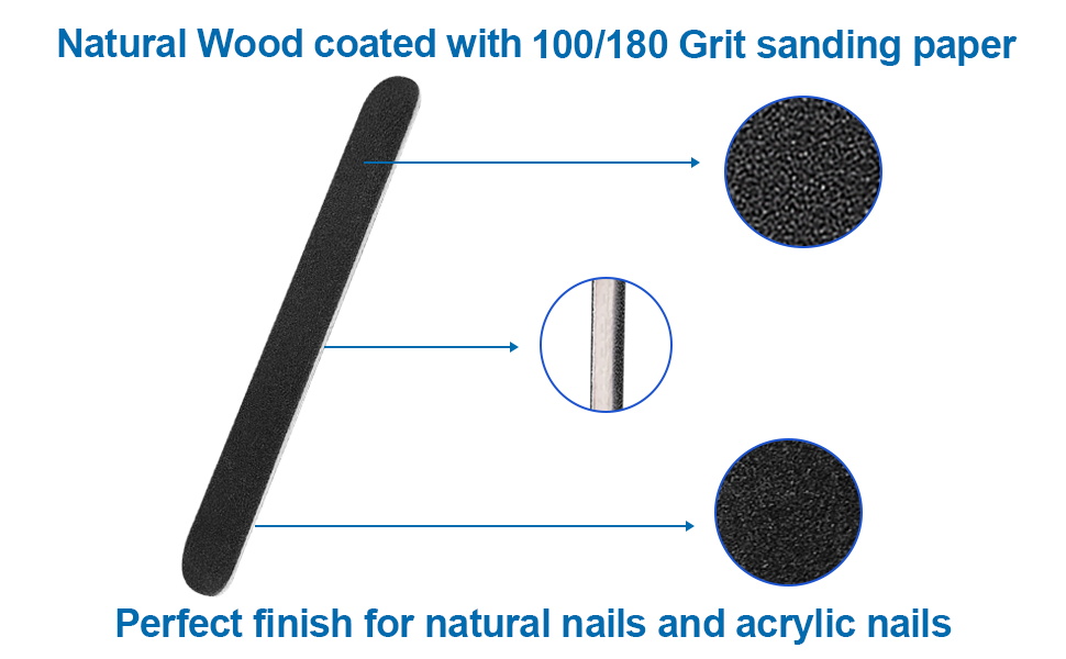 Wooden Fingernail File is Crafted with Top-Quality Sandpaper and a Wooden Stick
