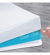 Mattress Topper Cover Queen Size (Only Cover) 3 Inch Mattress Protector Breathable Bamboo Zippere...