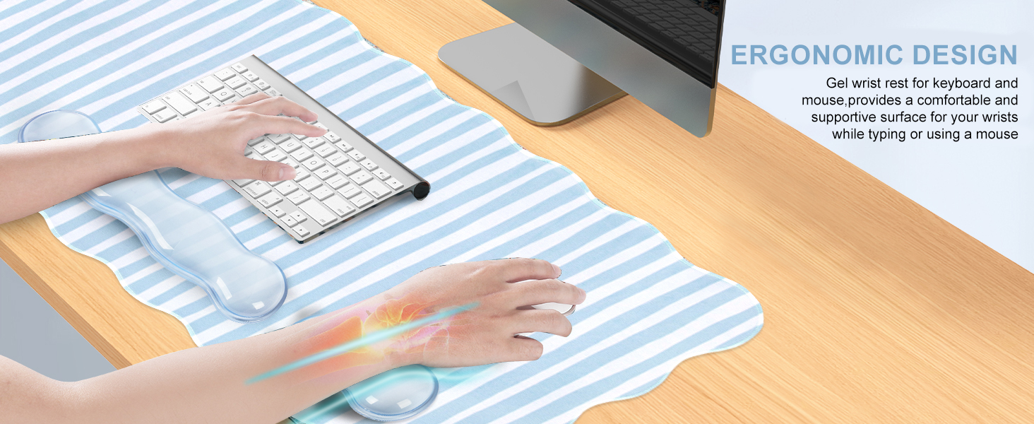 blue striped mouse pad sets for desk