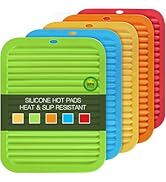 QPIX DIGITAL 5 Pack Silicone Trivet for Hot Dishes, Trivets Pots and Pans, 9 * 12 Inch Multipurpo...