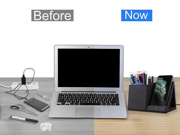 The anti-slip PU leather on the bottom also keep the charger in place