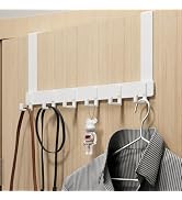 Peasulin Over The Door Hooks, Sturdy Door Hanger, Large Over The Door Towel Rack with 6 Hooks, He...