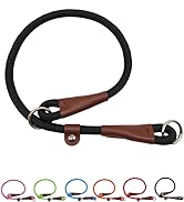 MayPaw Slip Collar Nylon Rope Choke Collar for Dog Training- No Pull Round Martingale Dog Collar ...