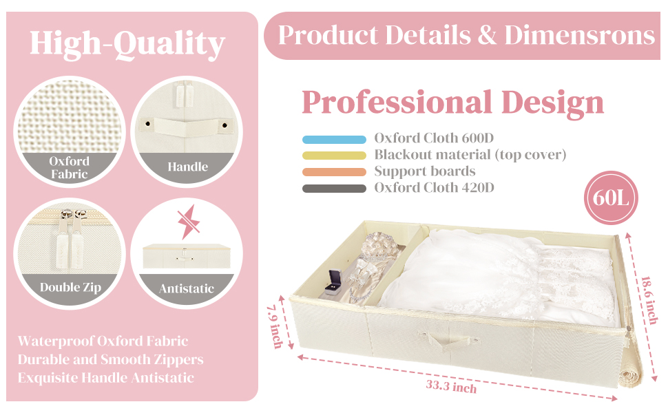 Wedding Dress Storage Box, Breathable Wedding Dress Preservation Box
