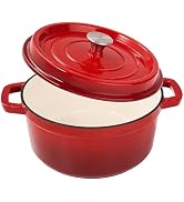 Fijinhom 6.5 Quart Enameled Cast Iron Dutch Oven Pot with Lid, Dual Handle for Bread Baking, Pre-...