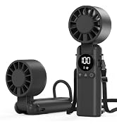AILBTON Portable Handheld Fan, 5000mAh Rechargeable Mini Personal USB Fan with LED Display & Fold...