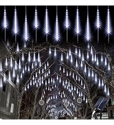 Blingstar Meteor Shower Lights 10Tubes 16Inch 360LED Solar Christmas Lights Outdoor Waterproof Fa...