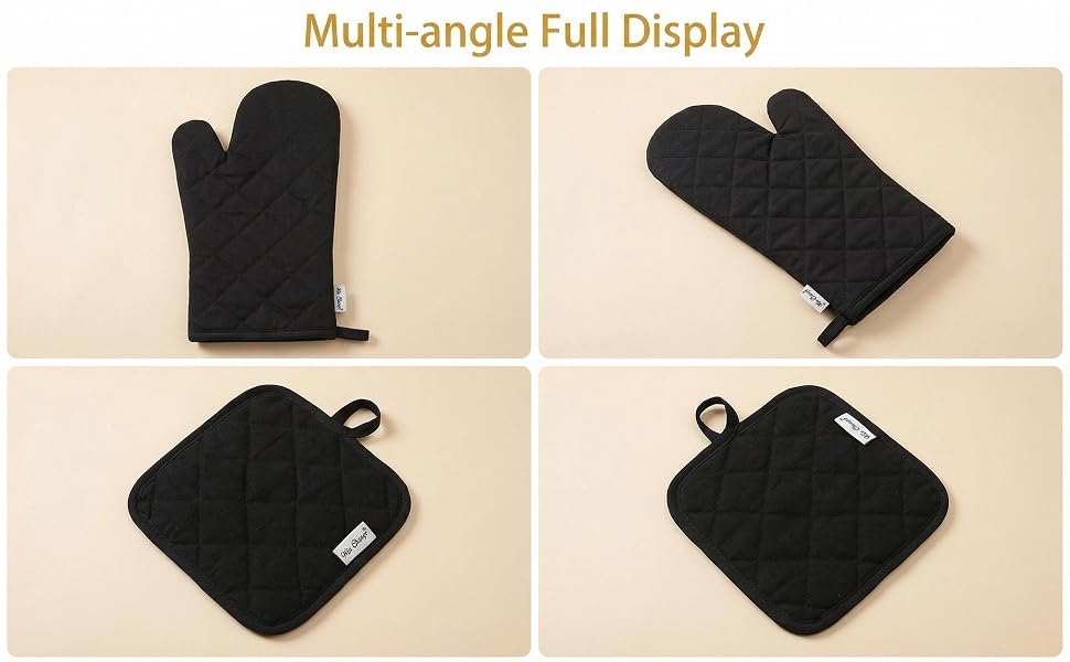 oven mitts and pot holders sets black 8