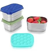 Tanjiae Stainless Steel Snack Containers for Kids | Easy Open Leak Proof Small Food Containers wi...