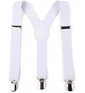SelHeng White Child Kids Girls Boys Suspenders Braces,Adjustable Clip on Y-Back Elastic Suspender...