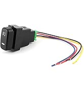 Fog Lights Rocker Switch Kit, Qiilu Fog Light Switch Button Plastic Replacement Replacement for P...