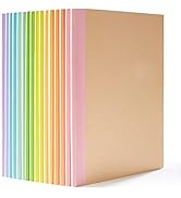 feela 16 Pack Composition Notebook Bulk, Kraft Cover Lined Blank College Ruled Travel Journals wi...