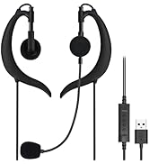 Xintronics USB Headphones Over Ear Earbuds with Microphone, Wired Ear Buds with Wrap-Around Ear H...