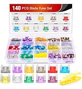 Nilight - 50014R 140pcs Low Profile Mini Blade Fuse Assortment, 2A 3A 5A 7.5A 10A 15A 20A 25A 30A...