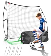 SPOYNAL 2-in-1 Soccer Rebounder with Adjustable Dual-Sided Rebound Board, Soccer Rebounder Net fo...