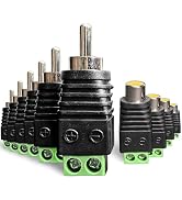 MOBOREST RCA to Speaker Wire Adapter - Solderless RCA Male Plug to AV Screw Terminal Connector fo...