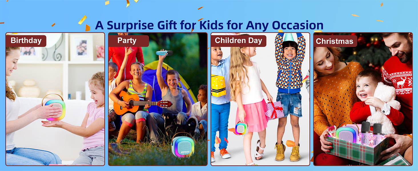 Kids Karaoke Machine for Ages 3-12, Birthday Christmas Holiday Gifts for Boys and Girls