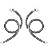WOWOW 30" Faucet Supply Line Bathroom Kitchen Faucet Lines Braided Nylon Sink Hose with 3/8-Inch ...