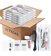 HQSLsund 50 Sets Bulk Hygiene Kits for Homeless,Basic Toiletry Kit Homeless Supplies Bulk,Disposa...