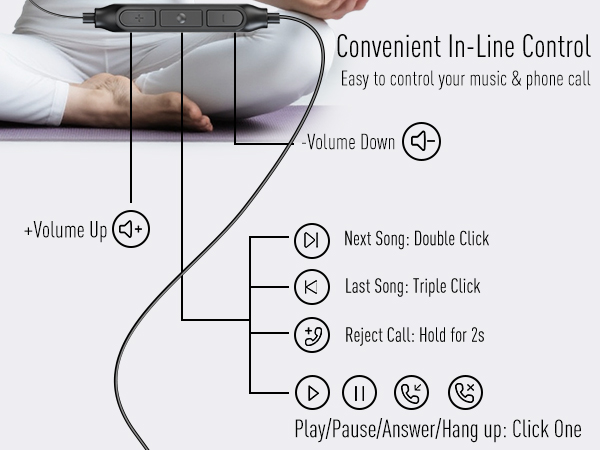 Convenient In-Line Control Easy to control your music & phone call
