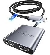 avedio links USB C to Dual HDMI Adapter 4K@60HZ, Type C to HDMI Splitter for Dual Monitors Extend...