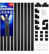 Cable Hider, 157in Delamu Cord Hider Wall for Wall Mounted TV, Wire Hider Kit, Paintable Cable Co...