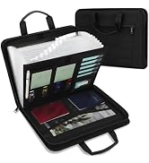 Uquelic File Organizer - Expanding File Folder Organizer with Handle and Zipper, 12 Pockets A4 Ex...
