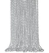 SHAOQINLIN 24 Pcs 33 Inch 7 mm Metallic Silver Bead Necklaces, 4th of July Beads Necklace Mardi G...