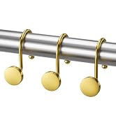 AmazerBath Gold Shower Curtain Hooks, Shower Curtain Rings Modern Decorative Shower Curtain Hooks...