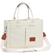 WantGor Tote Bag for Women, Canvas Crossbody Bags Shoulder Handbag Work Laptop Purse Messenger Ho...
