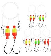 Alwonder 5-Pack Pompano Rigs Surf Fishing Rigs with Snell Floats, Saltwater Live Bait Rig Swivels...