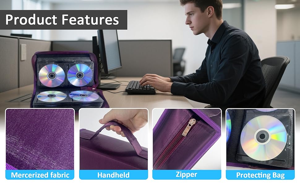 YILAG DVD Case CD Storage,128 Capacity CD Cases Holder DVD Storage Case Holders
