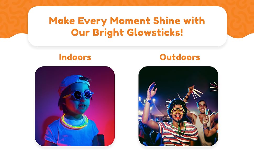 Our glow bracelets & necklaces light up the night, creating unforgettable memories.
